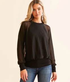 Daytrip Mesh Dolman Top Ivory Outlet