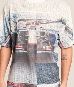 Tops|Graphic T-Shirts | Trust The Universe Mesh Racing T-Shirt White