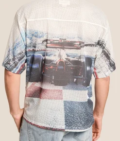 Tops|Graphic T-Shirts | Trust The Universe Mesh Racing T-Shirt White