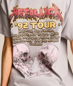 Tops | Merch Traffic Metallica '92 Tour Oversized Band T-Shirt Opal Grey