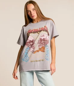 Tops | Merch Traffic Metallica '92 Tour Oversized Band T-Shirt Opal Grey