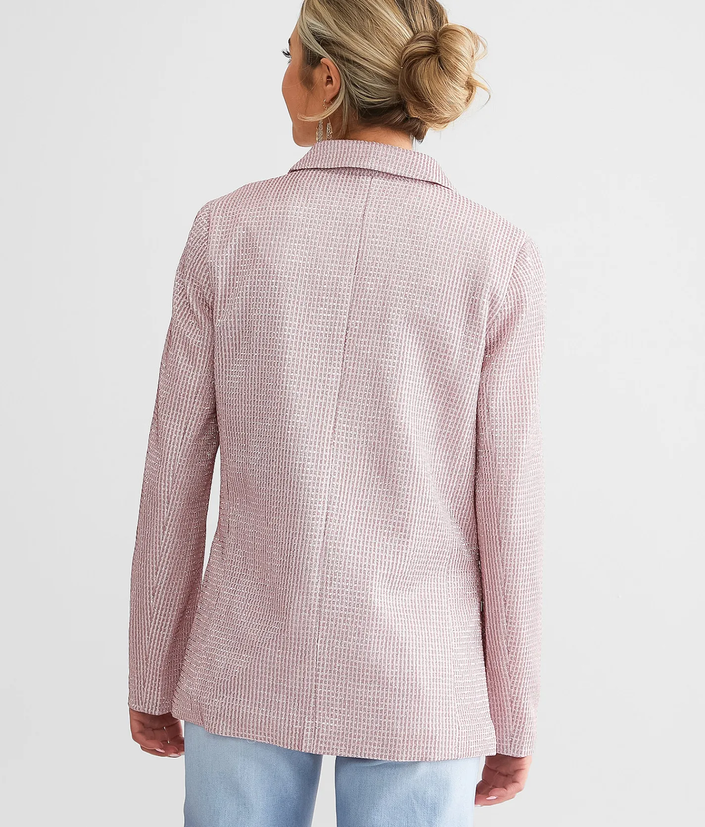 Tops|Coats & Jackets | Know One Cares Metallic Blazer Pink