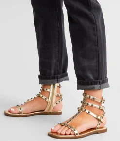 Shoes | Oasis Society Metallic Gladiator Sandal Metallic Gold