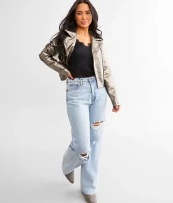 Willow & Root Metallic Moto Jacket Pewter Sale