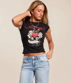 Ed Hardy MGK Card Wings Baby T-Shirt Black Outlet