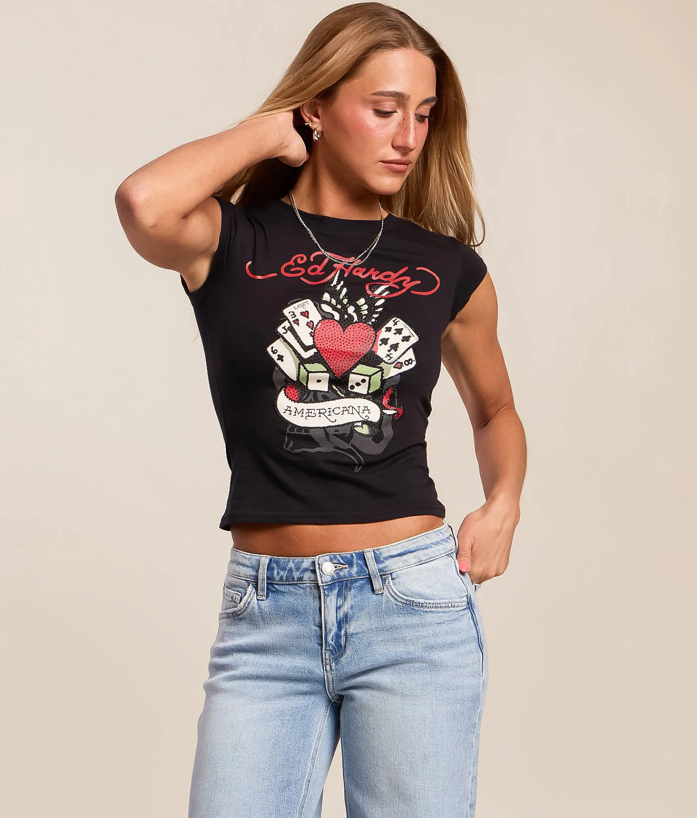 Ed Hardy MGK Card Wings Baby T-Shirt Black Outlet