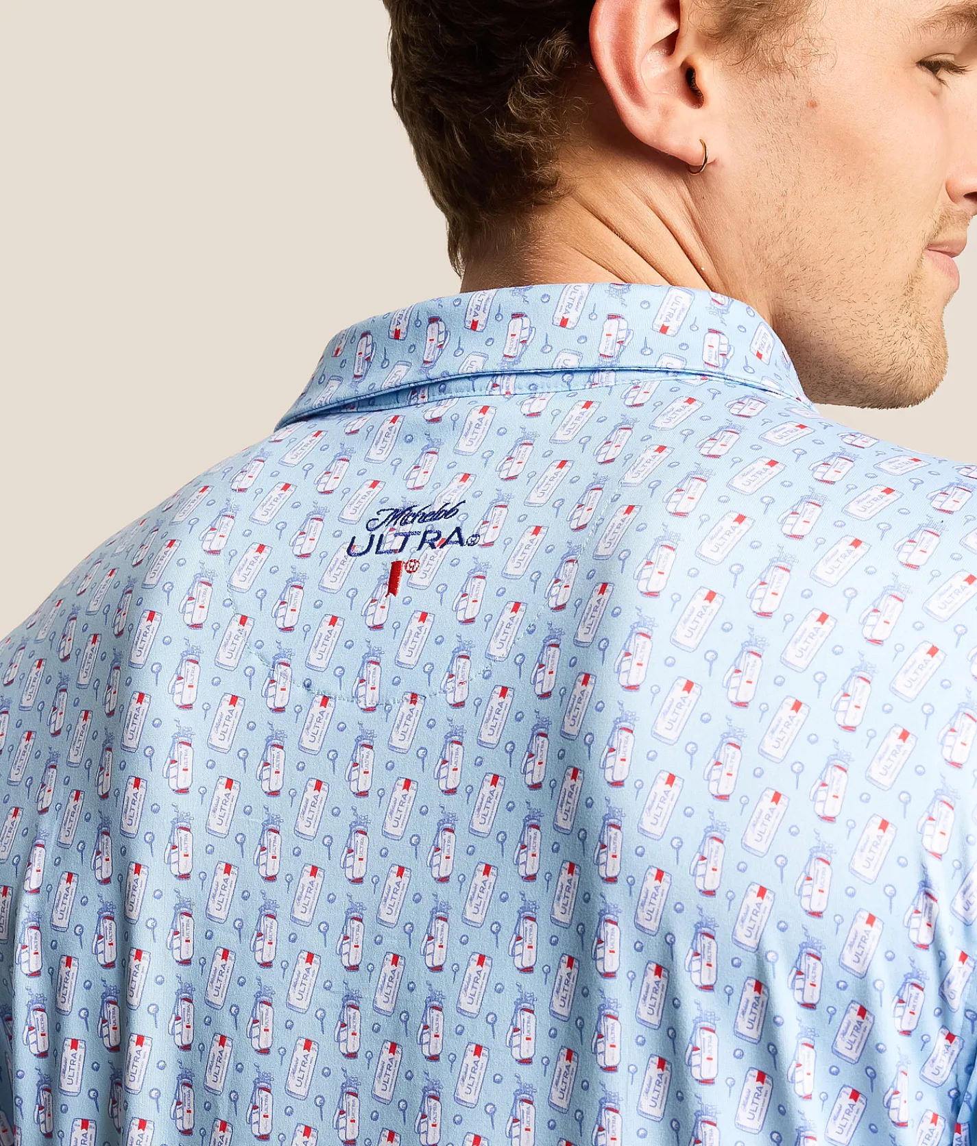 Tops | JEDCo Michelob Ultra Cans Polo Light Blue