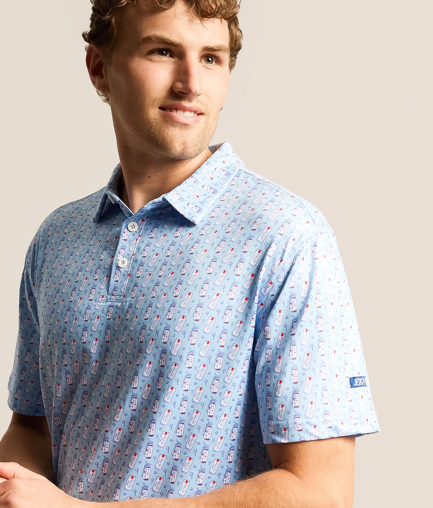 Tops | JEDCo Michelob Ultra Cans Polo Light Blue