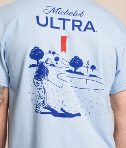 Brew City Michelob Ultra Chip T-Shirt Light Blue Discount