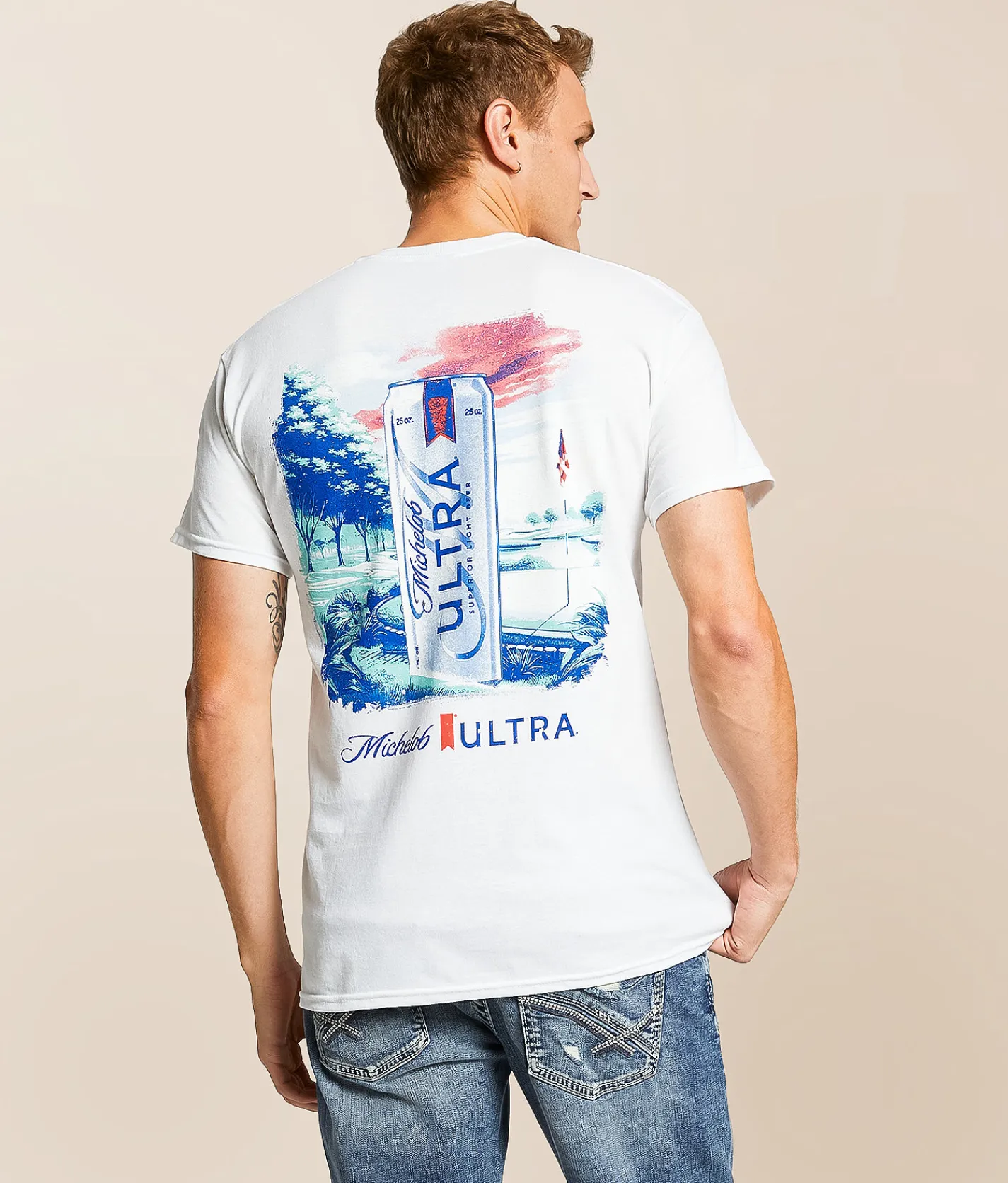 Tops|Graphic T-Shirts | JEDCo Michelob Ultra First Round T-Shirt White