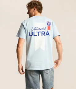 JEDCo Michelob Ultra Football Club T-Shirt Light Blue Discount
