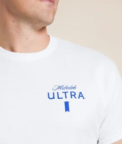 Tops | Brew City Michelob Ultra Golf Crest T-Shirt White