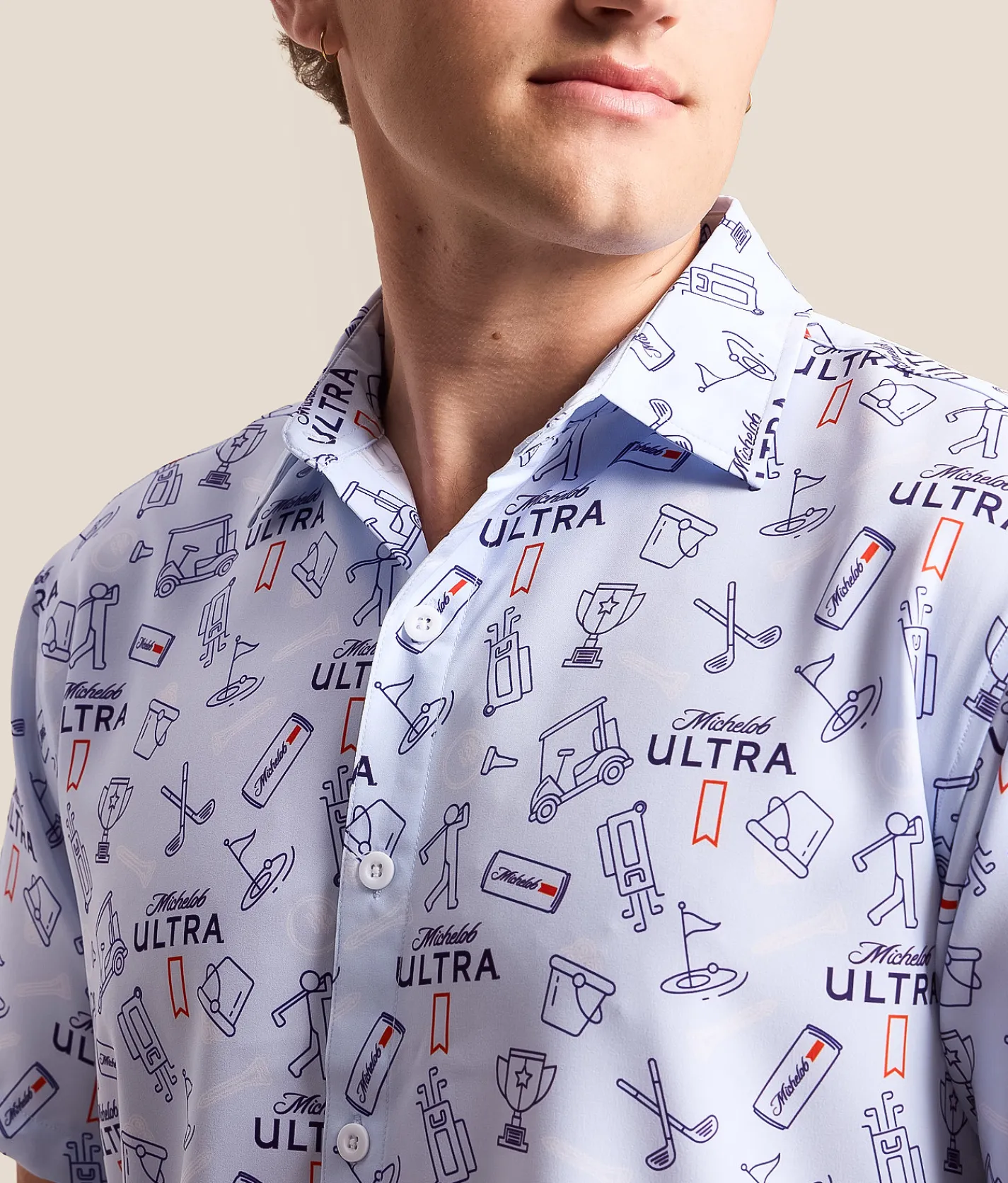 Tops | Tropical Bros. Michelob Ultra Golf Shirt Blue