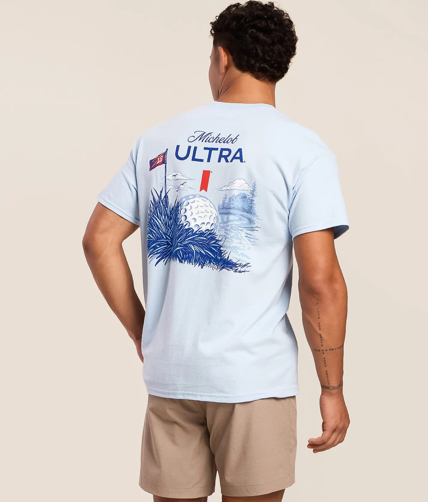 Tops|Graphic T-Shirts | JEDCo Michelob Ultra Golf T-Shirt Light Blue