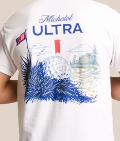 Tops|Graphic T-Shirts | JEDCo Michelob Ultra Golf T-Shirt White