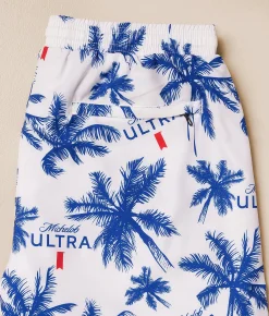 Bottoms | Tropical Bros. Michelob Ultra Palm Stretch Swim Trunks White