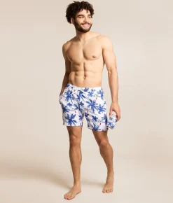 Bottoms | Tropical Bros. Michelob Ultra Palm Stretch Swim Trunks White