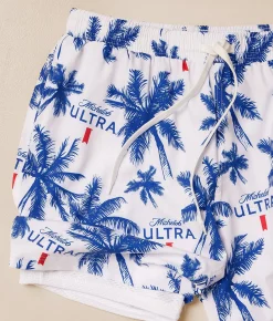 Bottoms | Tropical Bros. Michelob Ultra Palm Stretch Swim Trunks White