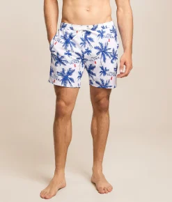 Tropical Bros. Michelob Ultra Palm Stretch Swim Trunks White Outlet