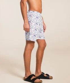 Bottoms|Swimwear | Tropical Bros Michelob Ultra® Stretch Swim Trunks White