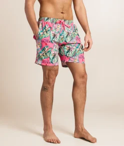 Tropical Bros. Michelob Ultra Stretch Swim Trunks Pink Hot