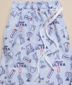 Bottoms|Swimwear | Tropical Bros. Michelob Ultra Swim Trunks Blue