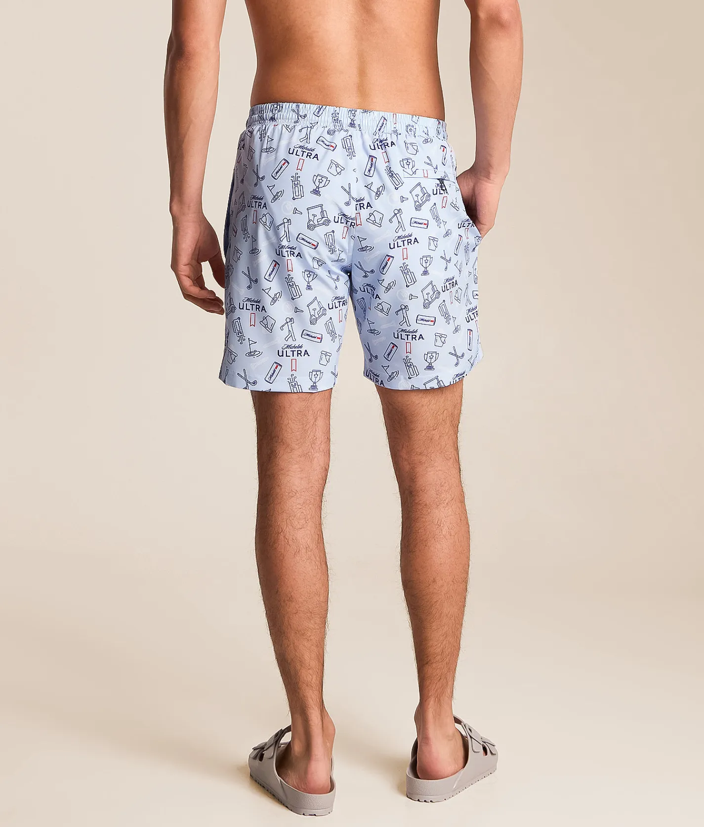 Bottoms|Swimwear | Tropical Bros. Michelob Ultra Swim Trunks Blue