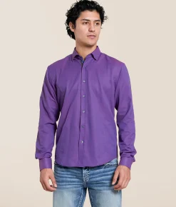 Tops | Eight X Micro Print Shirt Purple