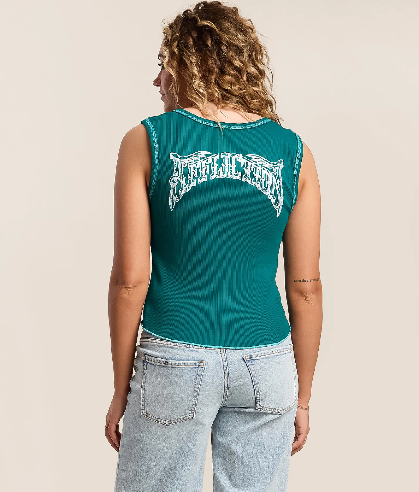Tops | Affliction Middleham Canyon Tank Top Teal Reactive
