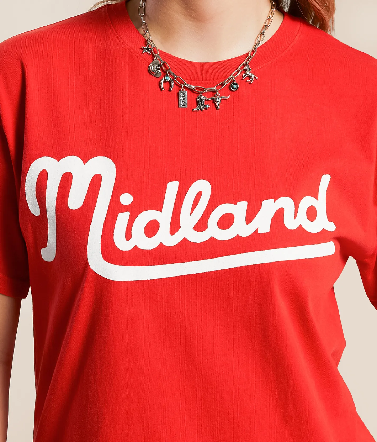 Tops | Bravado Midland Oversized Band T-Shirt Red