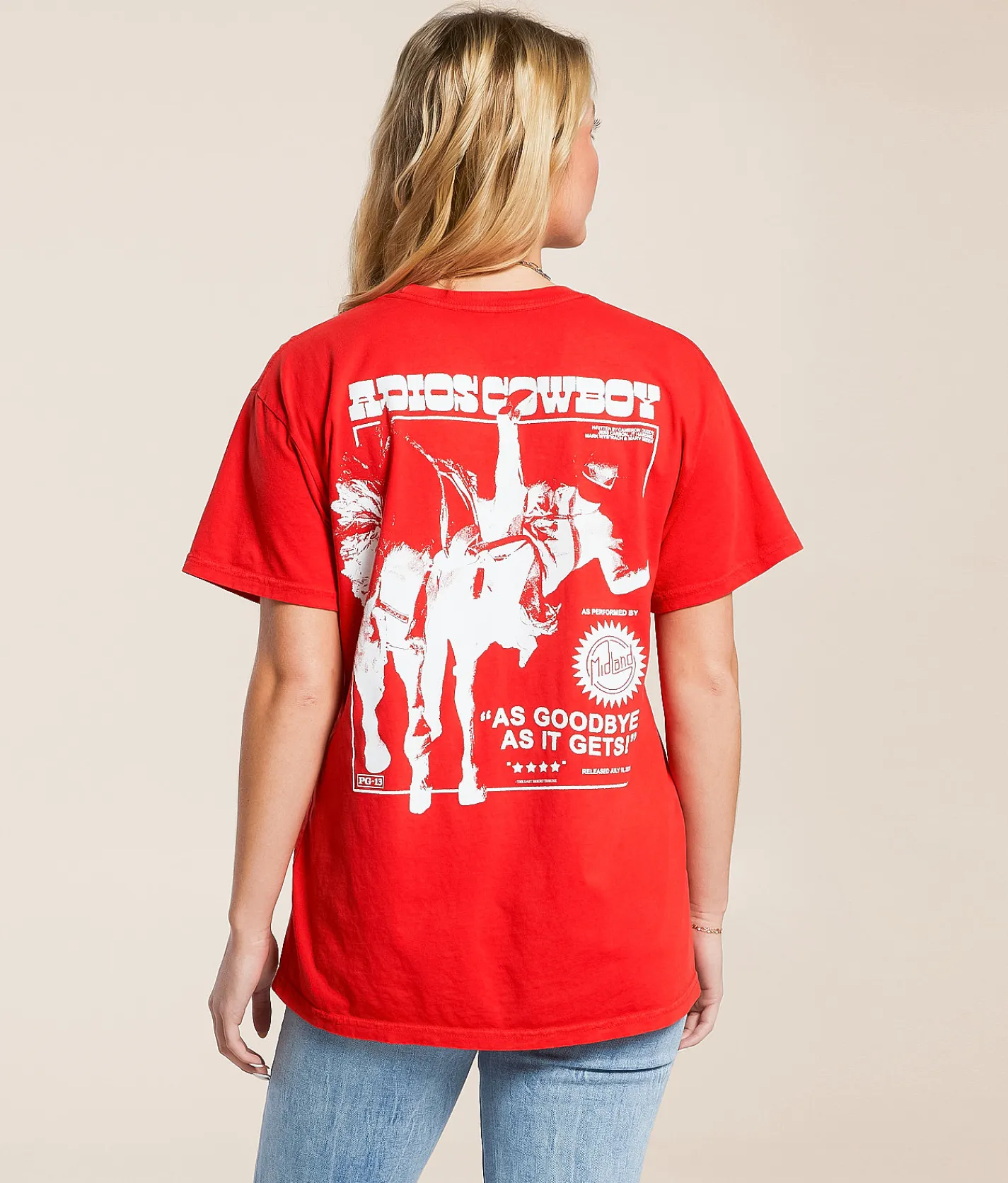 Tops | Bravado Midland Oversized Band T-Shirt Red