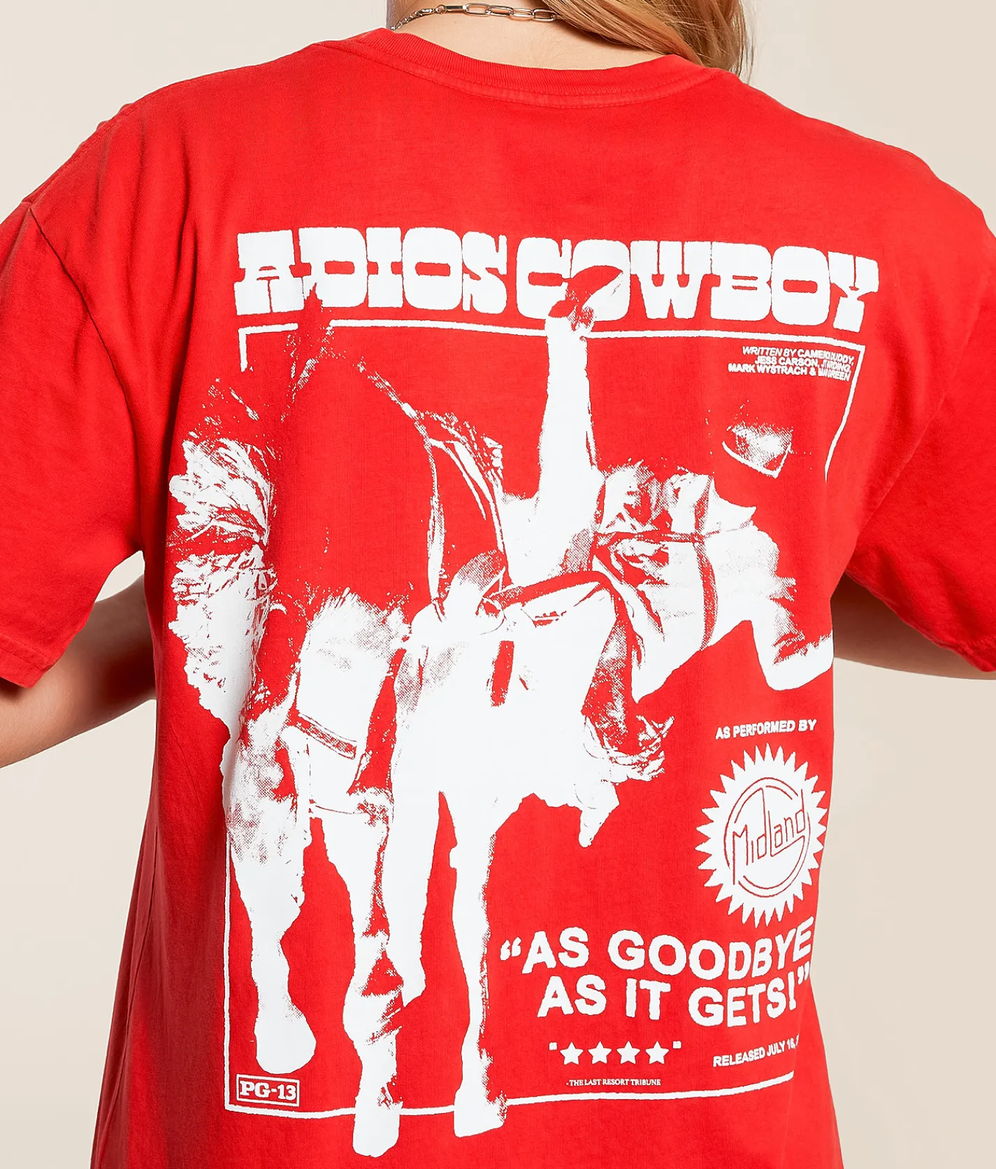 Tops | Bravado Midland Oversized Band T-Shirt Red