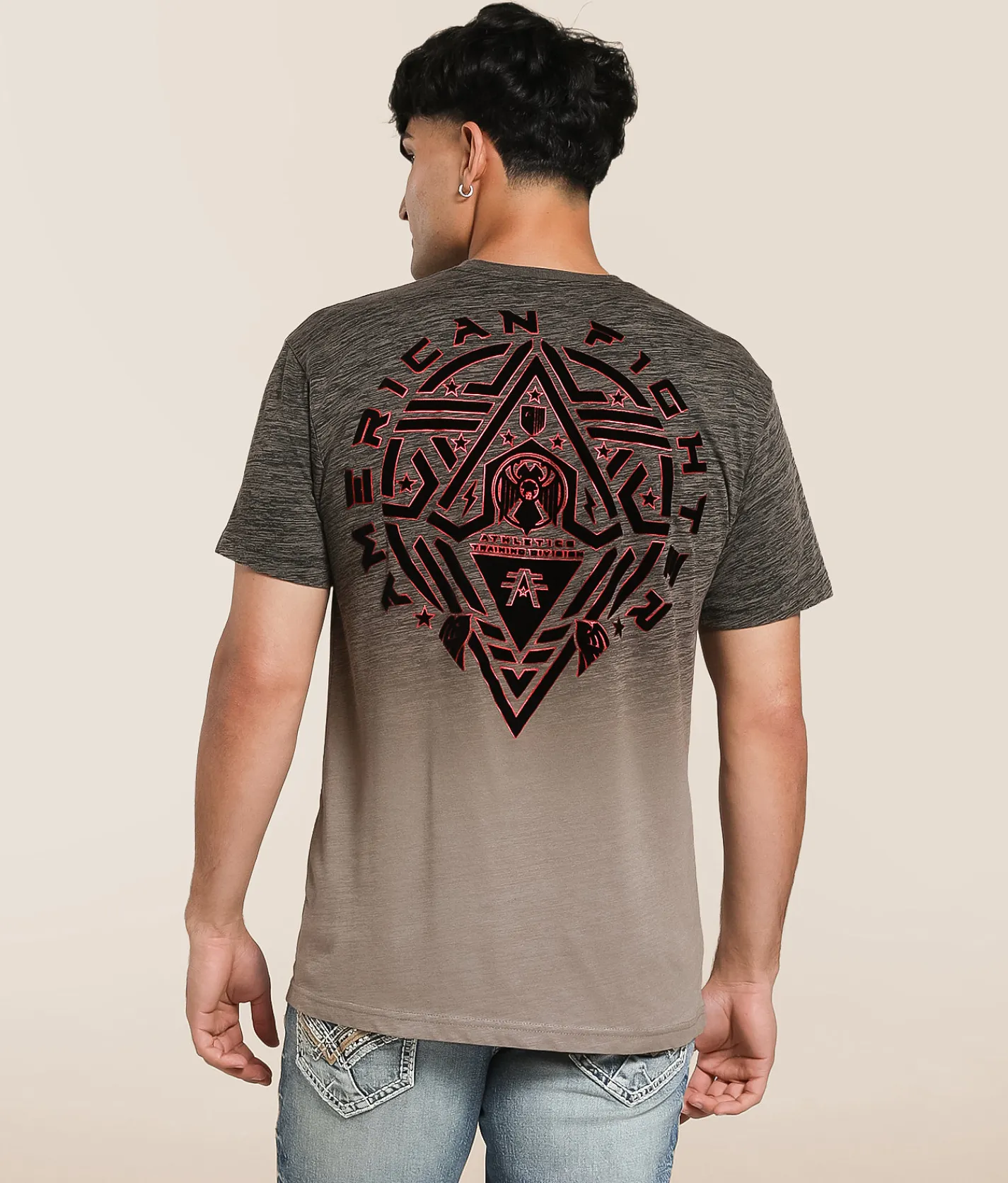Tops|Graphic T-Shirts | American Fighter Midnight T-Shirt Taupe Lt Grey