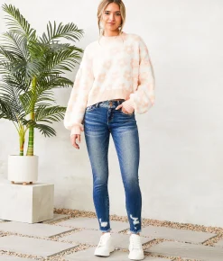 Flying Monkey Mid-Rise Ankle Skinny Stretch Jean Catmint Outlet