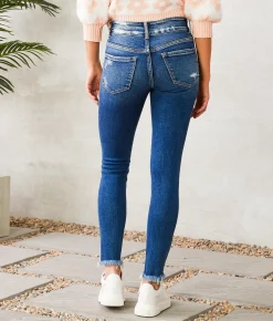Flying Monkey Mid-Rise Ankle Skinny Stretch Jean Catmint Outlet