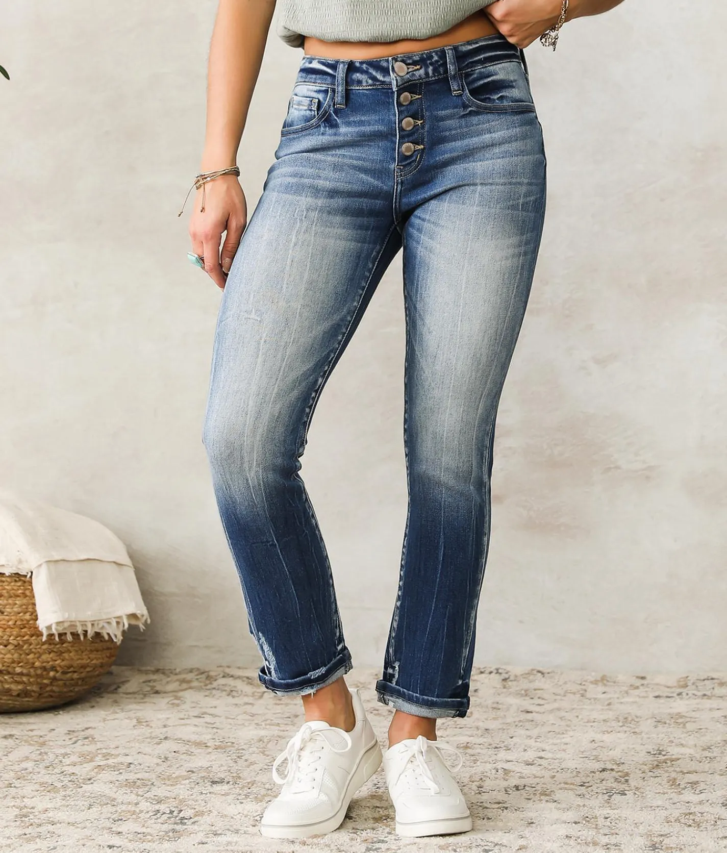 KanCan Signature Mid-Rise Ankle Straight Jean Nadia Hot