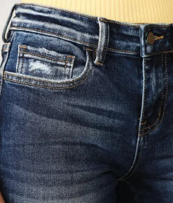 Jeans|Bottoms | Flying Monkey Mid-Rise Ankle Straight Stretch Jean Lapis