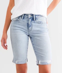 Bottoms|Shorts | Flying Monkey Mid-Rise Bermuda Stretch Short Blue Ice