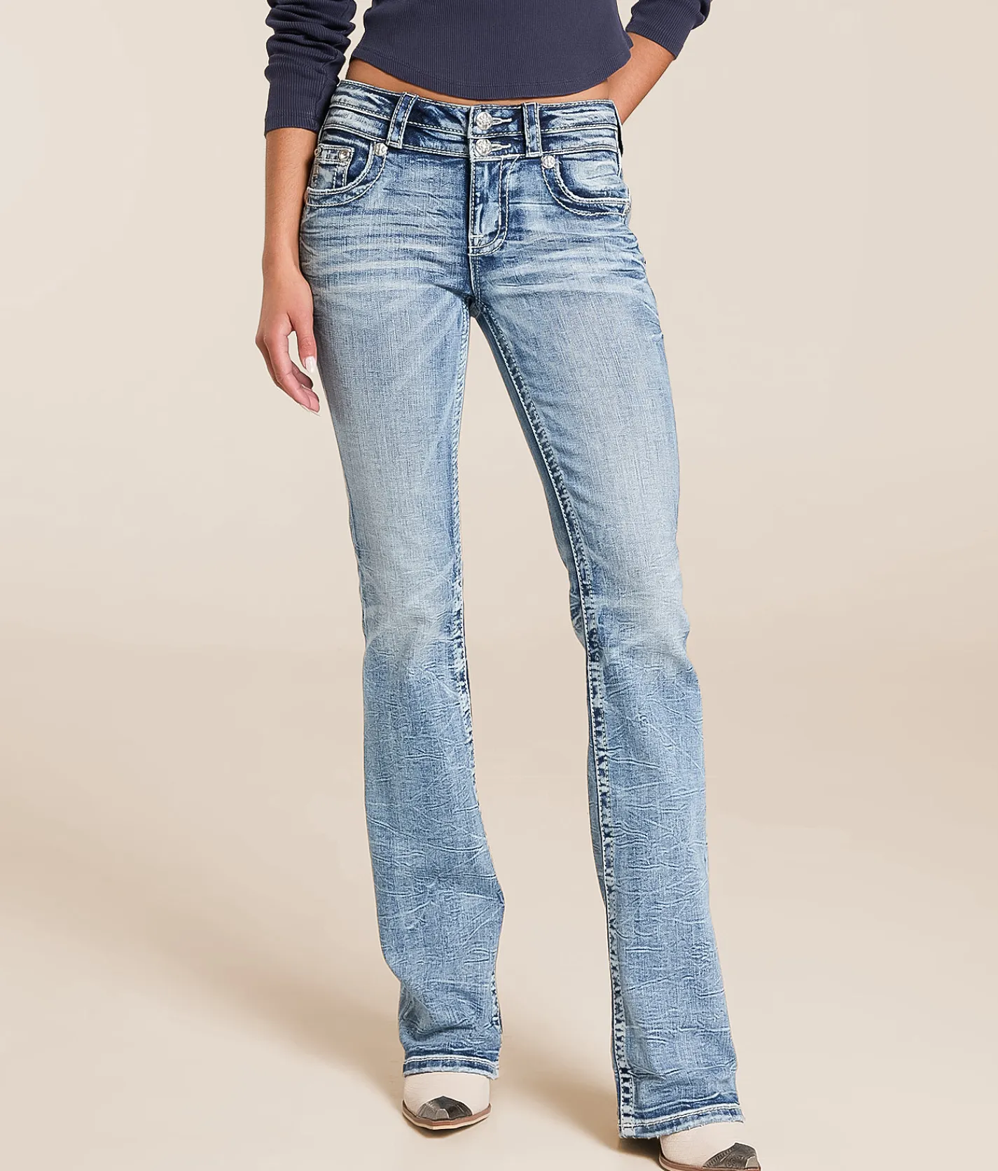 Jeans|Bottoms | Miss Me Mid-Rise Boot Stretch Jean M1015