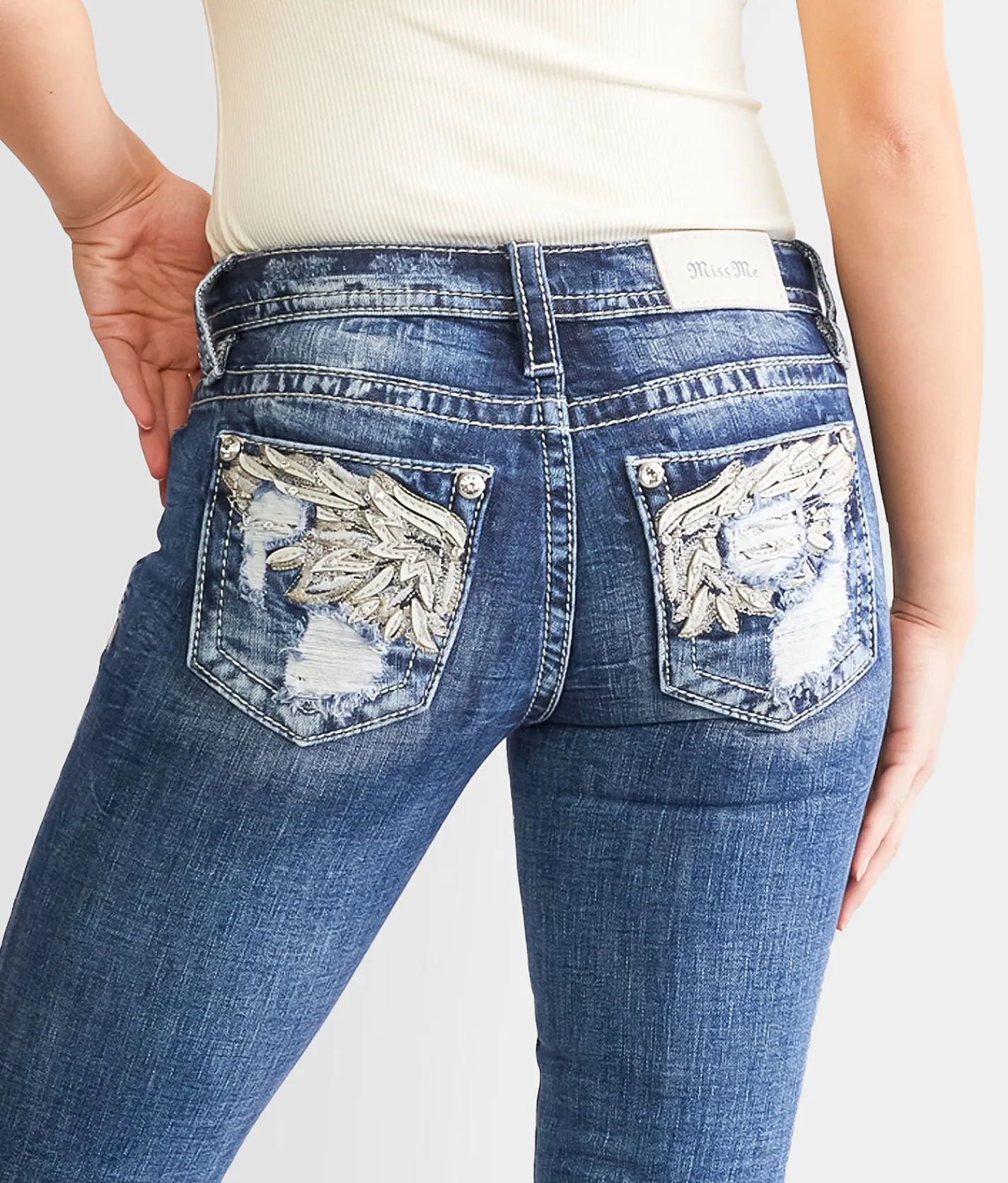 Miss Me Mid-Rise Boot Stretch Jean K1417 Clearance