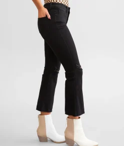 Jeans|Bottoms | Flying Monkey Mid-Rise Cropped Flare Stretch Jean Jet Black