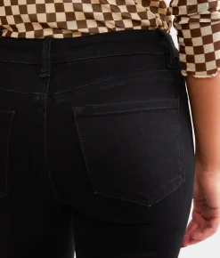 Jeans|Bottoms | Flying Monkey Mid-Rise Cropped Flare Stretch Jean Jet Black