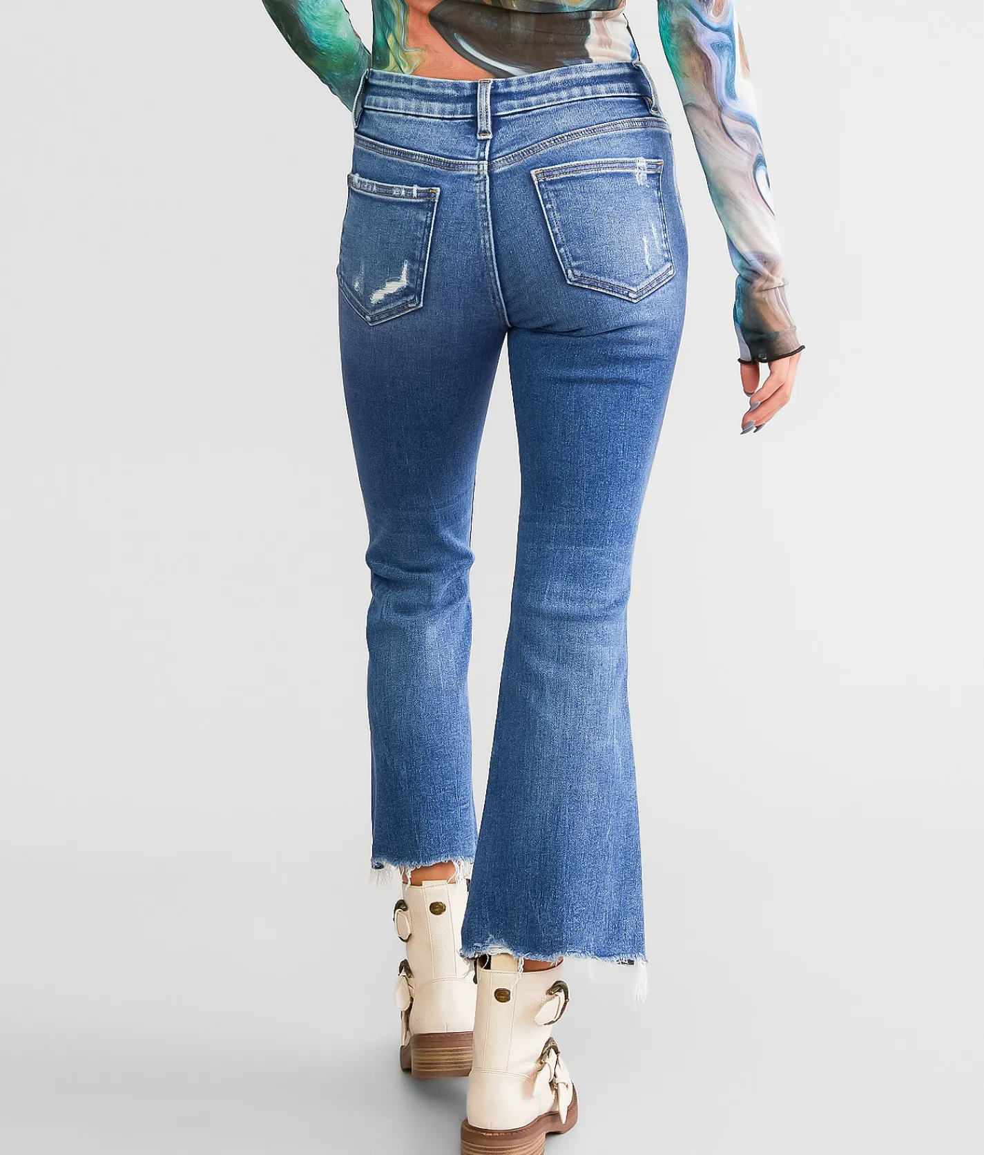 Jeans|Bottoms | Flying Monkey Mid-Rise Cropped Flare Stretch Jean Intrigue