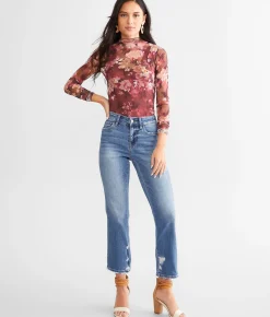 Flying Monkey Mid-Rise Cropped Straight Stretch Jean Preeminent Sale