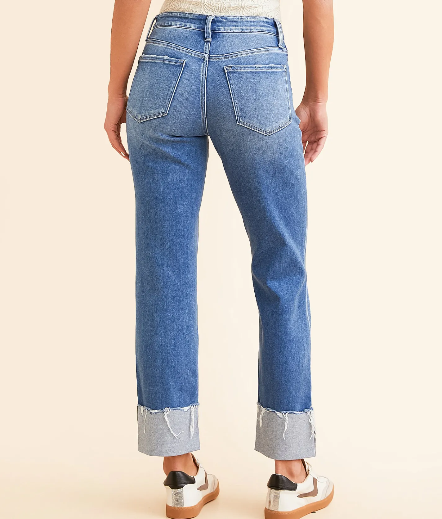 Jeans|Bottoms | Flying Monkey Mid-Rise Cropped Straight Stretch Jean Blue Fairy