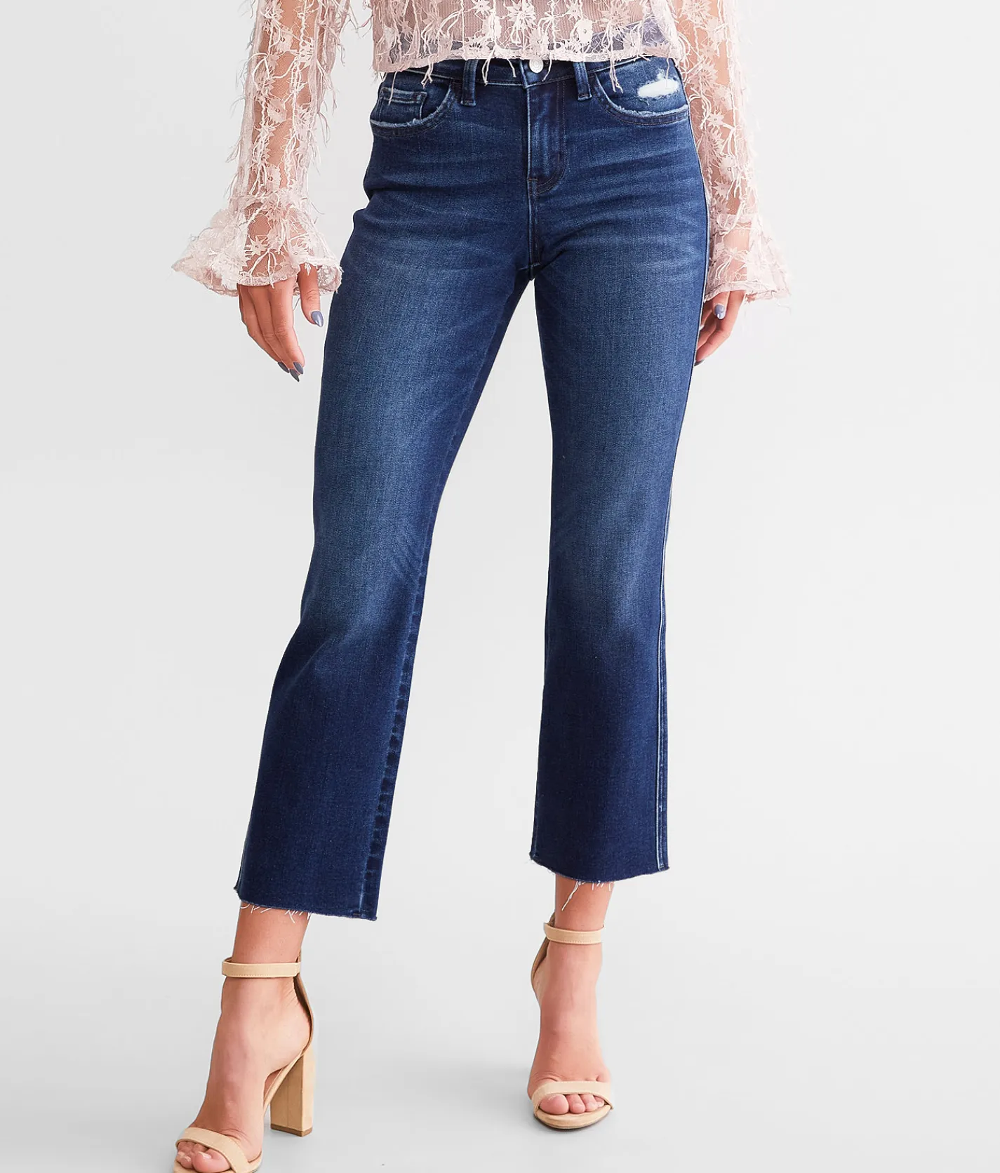 Flying Monkey Mid-Rise Cropped Straight Stretch Jean Meticulously