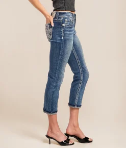 Miss Me Mid-Rise Cuffed Stretch Capri Jean K1483 Hot