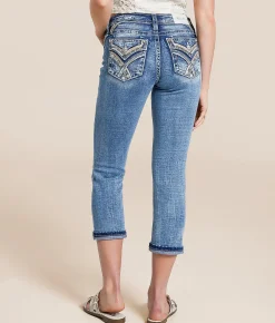 Jeans|Bottoms | Miss Me Mid-Rise Cuffed Stretch Capri Jean M874