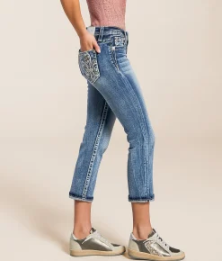 Jeans|Bottoms | Miss Me Mid-Rise Cuffed Stretch Capri Jean K1486