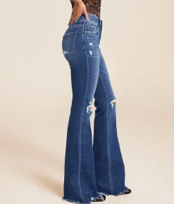 Jeans|Bottoms | Flying Monkey Mid-Rise Flare Stretch Jean Refined Summit